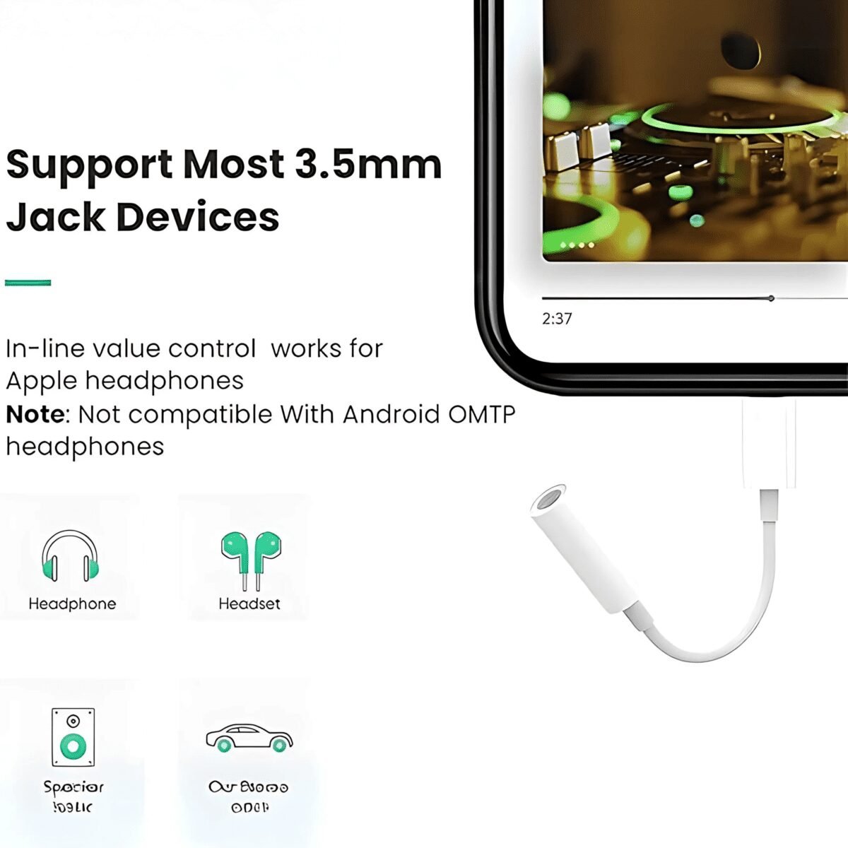Lightning to Aux Adapter – Apple Compatible - Image 3