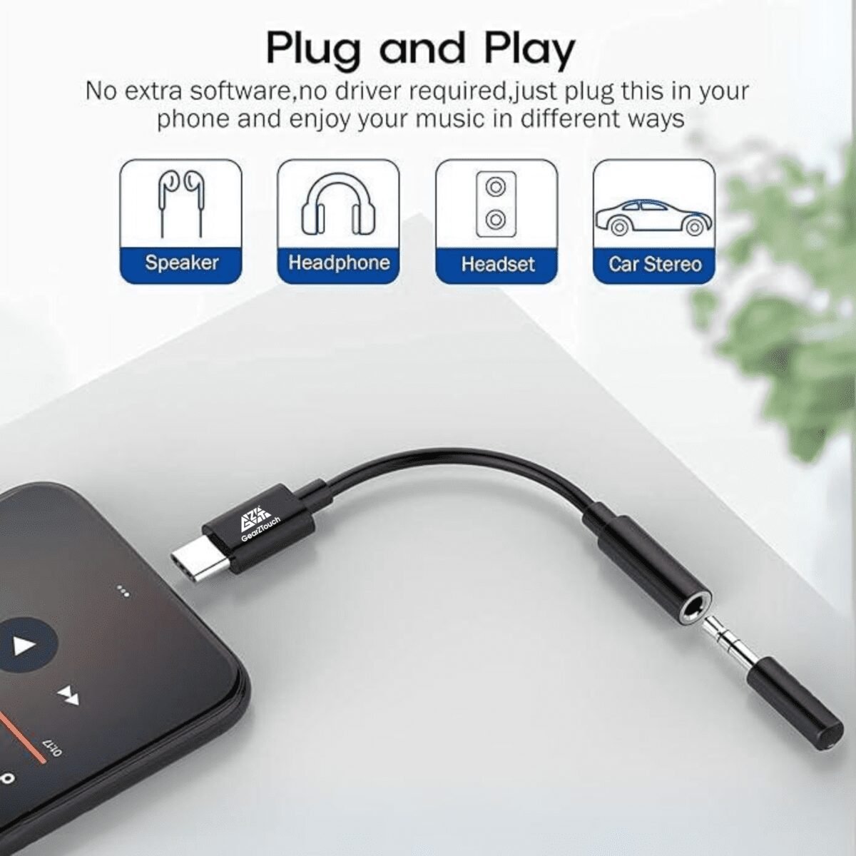 Plug & Play USB-C to Aux Converter - Image 3
