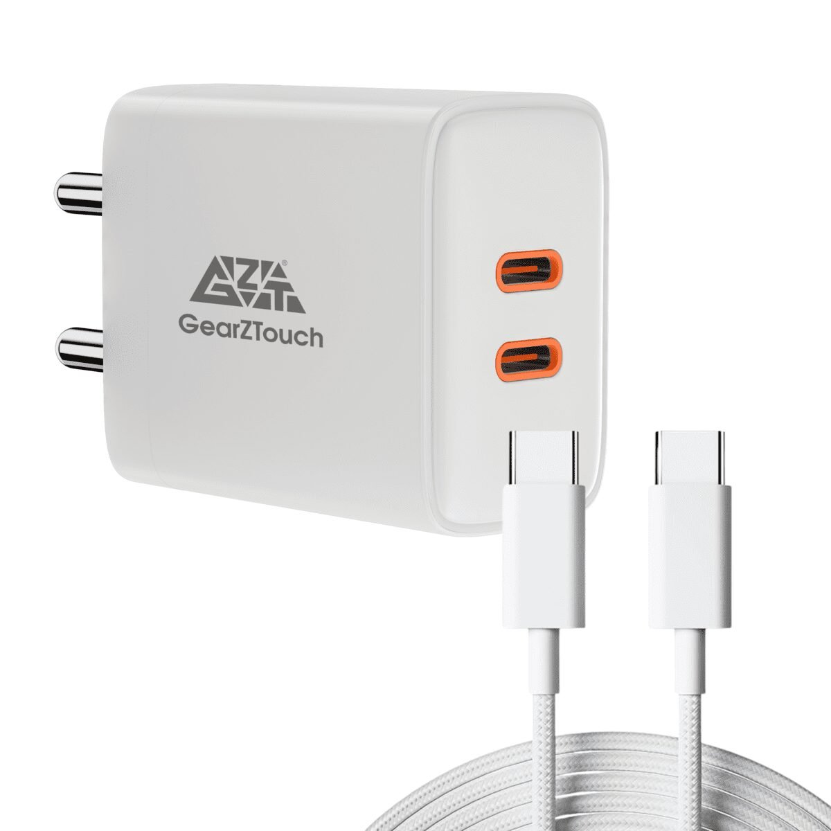 SPARK 90W DUAL C TYPE Travel Adapter with PPS 3.0 with C to C Cable - Image 1