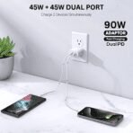 SPARK 90W DUAL C TYPE Travel Adapter with PPS 3.0 with C to C Cable - Image 8