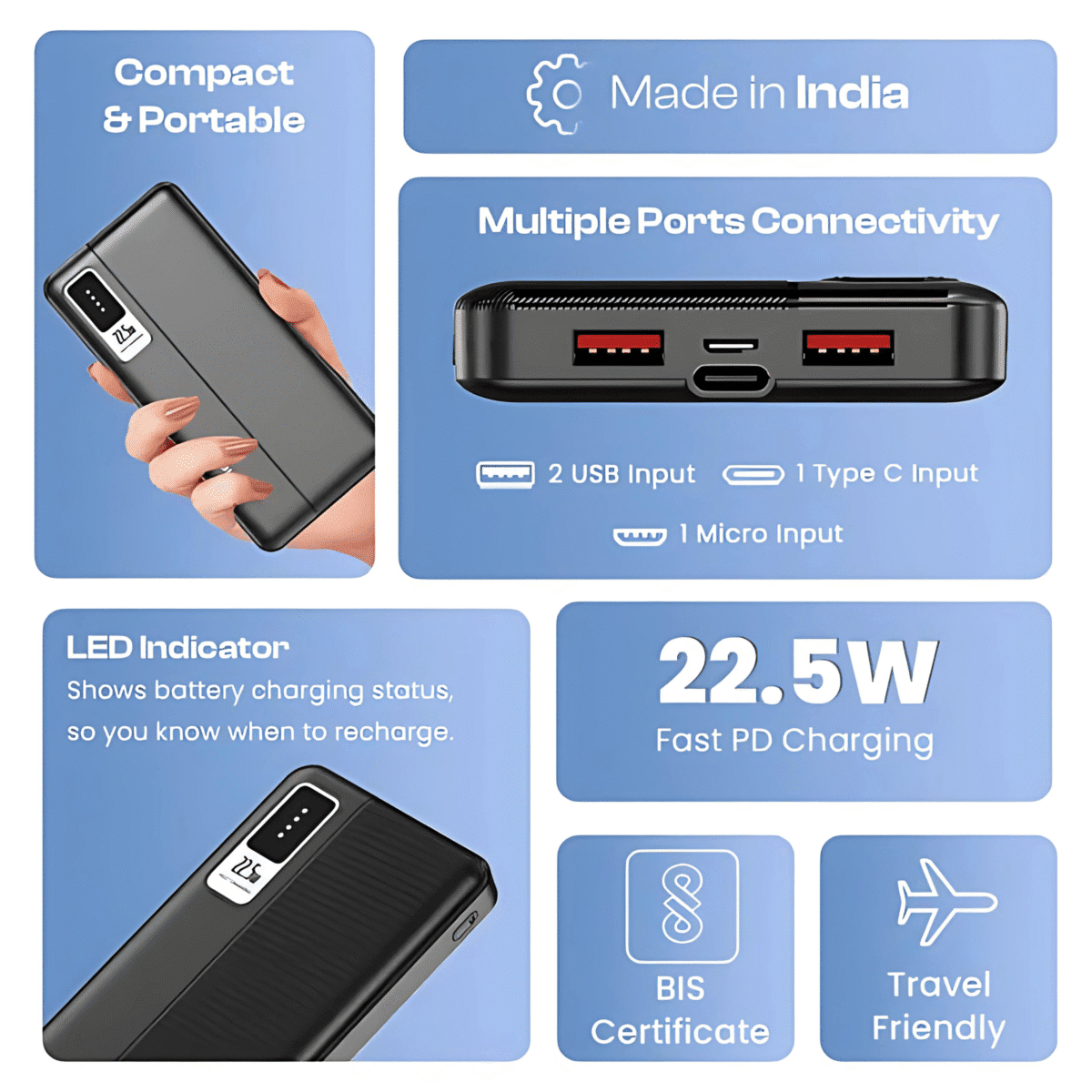 Volt 22.5W Power Bank – 10000mAh | Fast Charging | Compact & Portable - Image 6